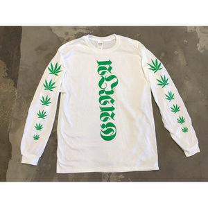 NEW GANJA SCRIPT STONER LONG SLEEVE TEE FUNNY